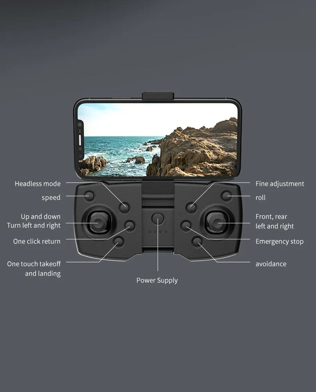 Zložljiv Dron s kamero + daljinec + aplikacija za upravljanje