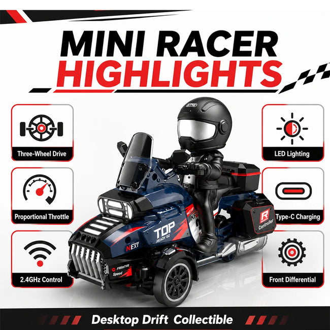 Mini RC Drift Avto 1:43 – 4WD, 2,4 GHz, LED Luči 🏎️💨