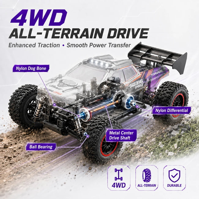 RC Terenski Avto 40 km/h – 4WD, Kovinski Pogon, LED Luči, 150 m** 🏎️💨
