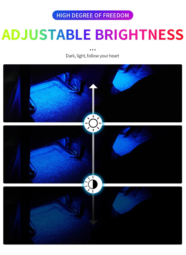 RGB LED ambientna osvetlitev notranjosti avta z aplikacijo – fotografija izdelka