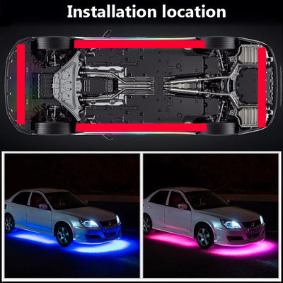 LED podvozna osvetlitev za avto RGB z aplikacijo ali daljincem – fotografija izdelka