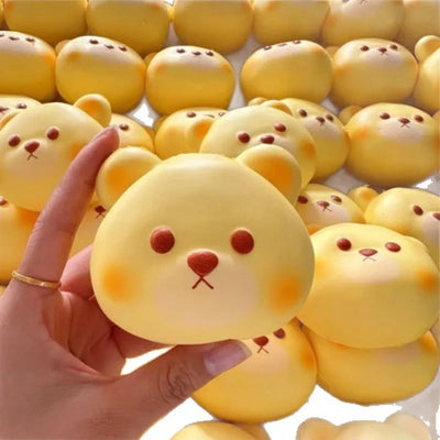Squishy Cute Cartoon Simulated Bread Squeeze Toy Soft Stress Relief Slow Rising Sensory Fidget for Anxiety Gifts for Kids Adults