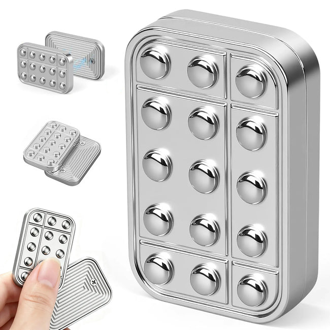 🧲 Srebrni magnetni Fidget Slider – kovinski antistresni pripomoček