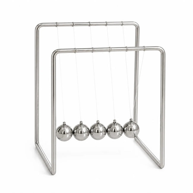⚙️ Newtonovo nihalo – 5 kovinskih kroglic, namizna antistresna igrača