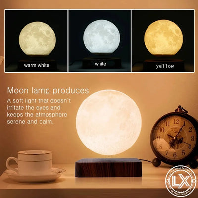 Magnetna lebdeča luna – 3-barvna LED nočna svetilka