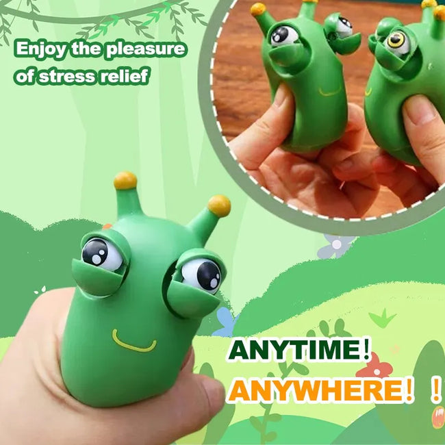 👀 Zeleni Squishy Toy črv – antistresna igračka