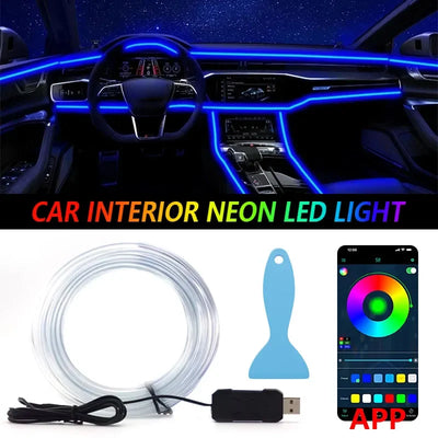 RGB LED svetlobni trak za avto 1–5 m z aplikacijo – fotografija izdelka