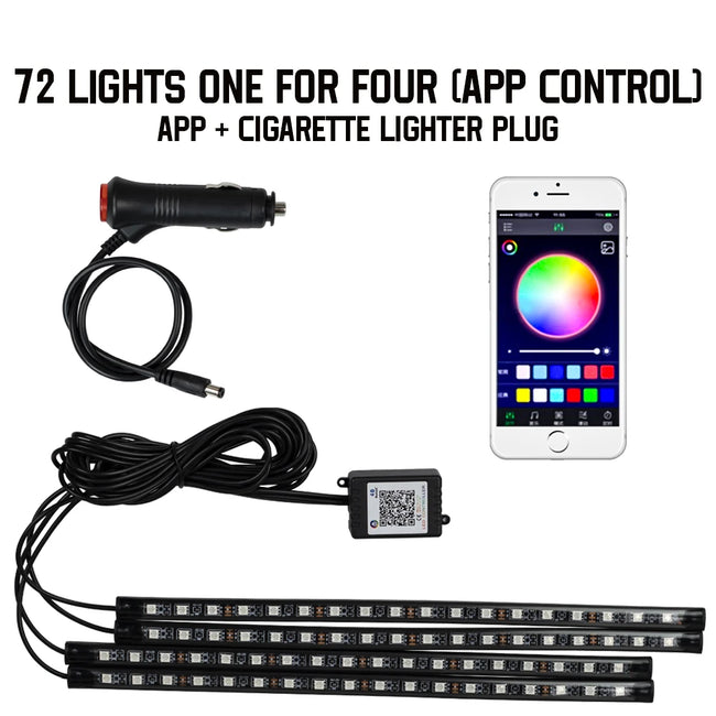RGB LED ambientna osvetlitev za avto 36/48/72 LED – fotografija izdelka