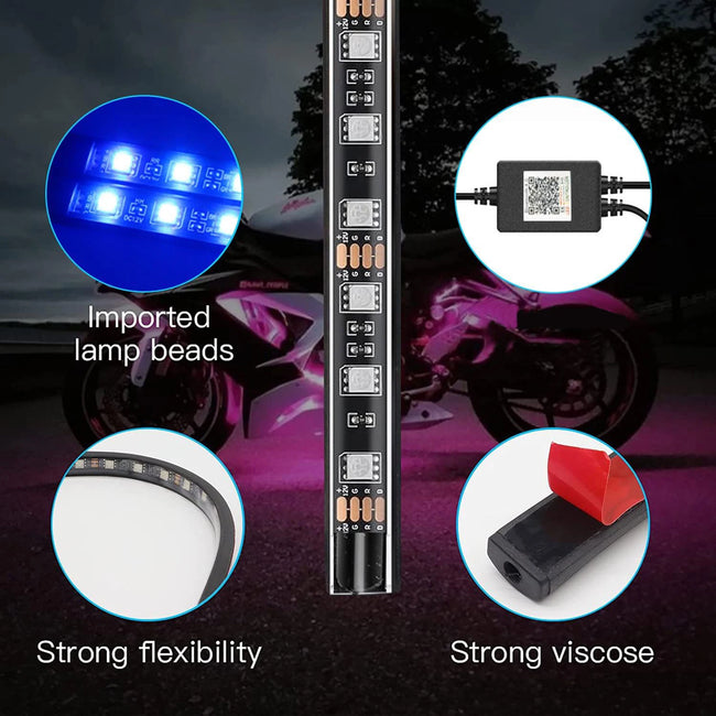 RGB LED podsvetlitev za motor z aplikacijo in daljincem 12 V – fotografija izdelka