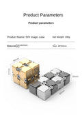 🔄 Kovinski Infinite Magic Cube – mehanska fidget igrača