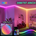 RGB LED neon trak 5–30 m z aplikacijo in daljincem – IP65, glasbena sinhronizacija, časovnik