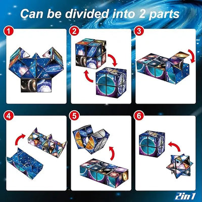 🌌 2-v-1 Star Sky Infinity Cube – fidget puzzle igrača