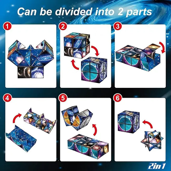 🌌 2-v-1 Star Sky Infinity Cube – fidget puzzle igrača