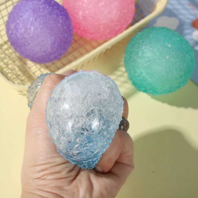 🧊 Modri Squishy Toy Mochi – prosojna antistresna igračka