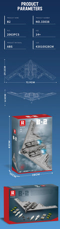 2063-delni B-2 Stealth – gradbeni model letala – slika 11