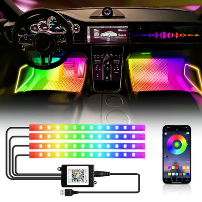 RGB LED ambientna osvetlitev za avto 36/48/72 LED – fotografija izdelka