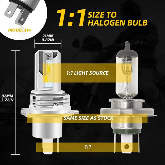 H4 LED žarnica za motor – kratke in dolge luči – fotografija izdelka