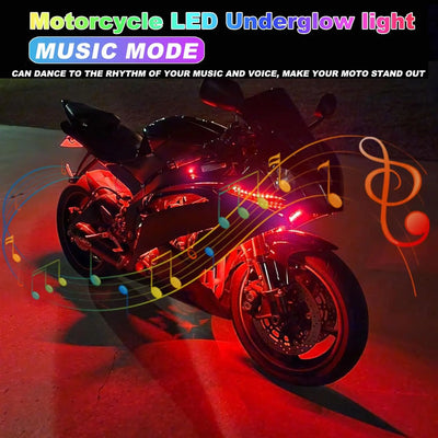 RGB LED podsvetlitev za motor z aplikacijo in daljincem 12 V – fotografija izdelka