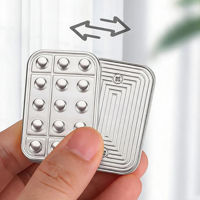 🧲 Srebrni magnetni Fidget Slider – kovinski antistresni pripomoček