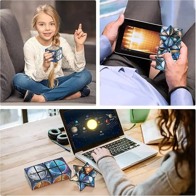 🌌 2-v-1 Star Sky Infinity Cube – fidget puzzle igrača