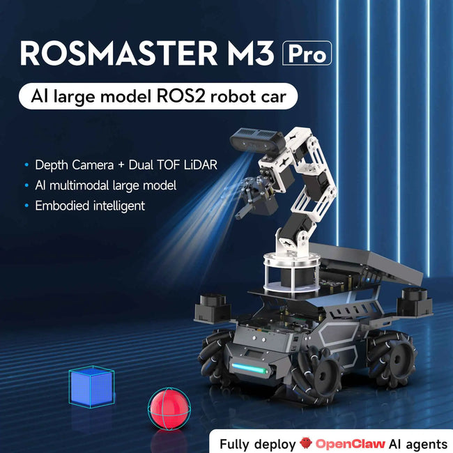 AI robotski avto Yahboom ROSMASTER M3 Pro – ROS2, LiDAR in robotska roka – slika 1