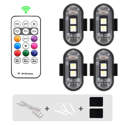 Brezžična LED opozorilna utripalka 1–6 kosov z USB polnjenjem – fotografija izdelka