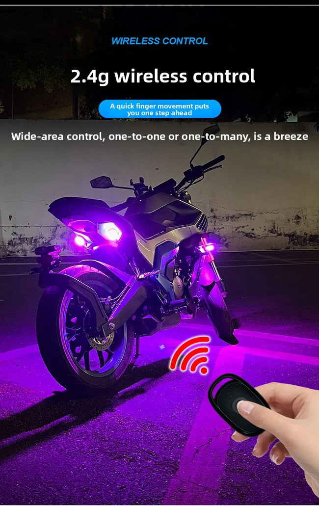 Brezžična LED opozorilna utripalka za avto in motor – fotografija izdelka