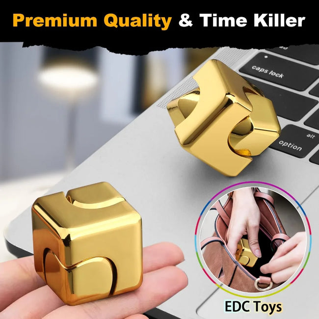 ⚙️ Kovinski Cube Spinner – 3D EDC Fidget igrača