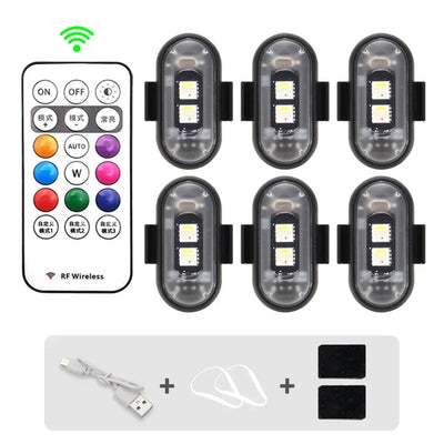 Brezžična LED opozorilna utripalka 1–6 kosov z USB polnjenjem – fotografija izdelka