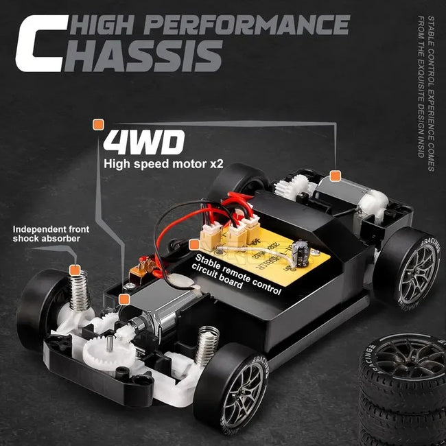 RC Drift Avto 1:24 – 4WD Dirkalnik 20 km/h 🏎️💨