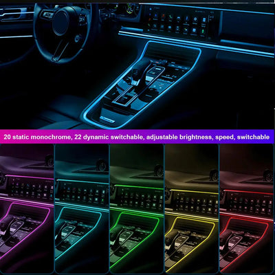 RGB LED ambientna osvetlitev za avto 2-v-1 ali 6-v-1 – fotografija izdelka