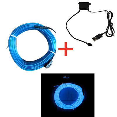 LED neon trak za notranjost avta 1/3/5 m USB – fotografija izdelka