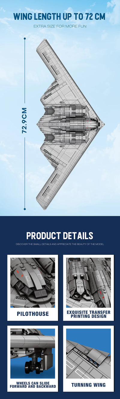 2063-delni B-2 Stealth – gradbeni model letala – slika 10