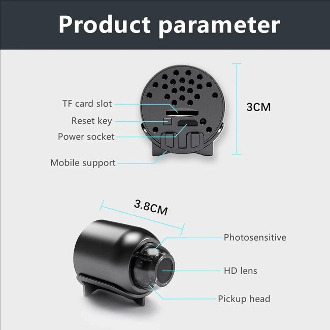 Mini WiFi kamera X5 1080p z nočnim vidom