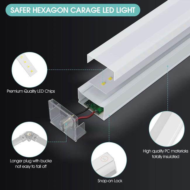 Aiopp Hexagon Honeycomb LED stropna luč za garažo – DIY sestavljanje, visok CRI, brez utripanja