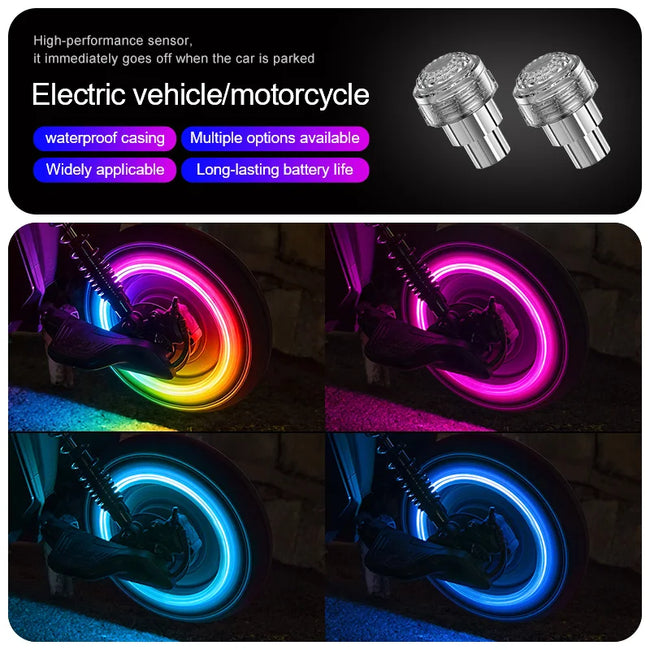 LED lučka za ventil pnevmatike – 7 barv – fotografija izdelka