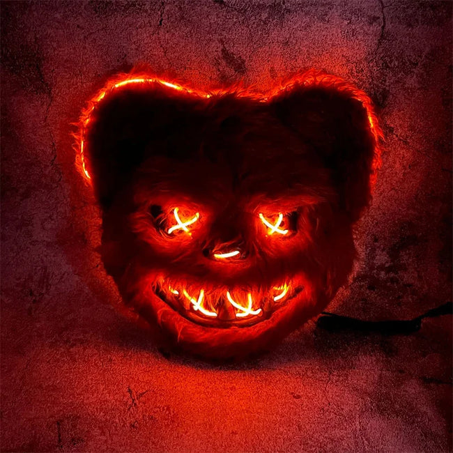 LED svetleča maska zajec/medved za Halloween – LED učinek