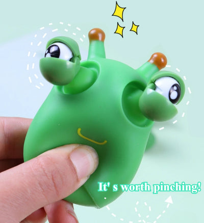 👀 Zeleni Squishy Toy črv – antistresna igračka