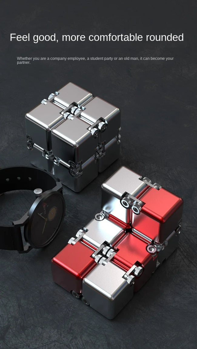 🔄 Kovinski Infinite Magic Cube – mehanska fidget igrača