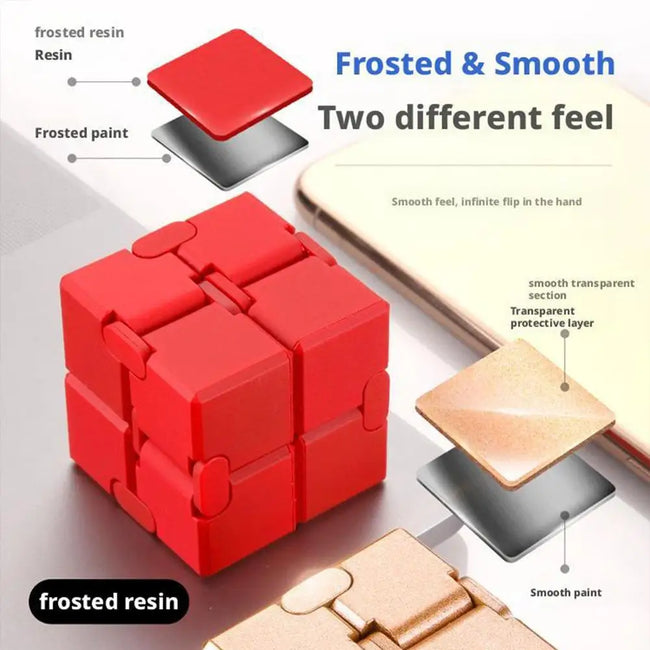🧊 Kovinski Infinity Fidget Cube – antistresna igrača