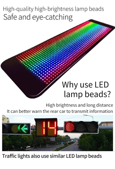 12 V RGB LED matrični zaslon za avto 60 × 12 cm – fotografija izdelka