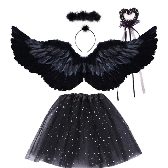 Črna angelska in demonska krila – različica black angel set 1