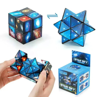 🌌 2-v-1 Star Sky Infinity Cube – fidget puzzle igrača