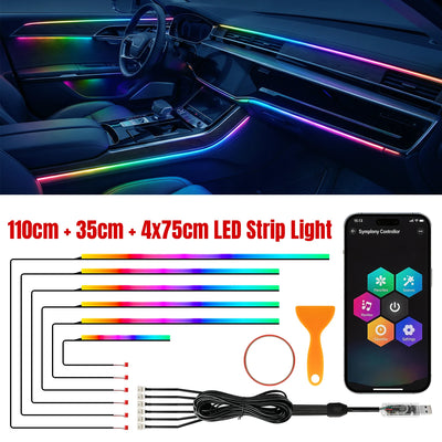RGB LED ambientna osvetlitev za avto 2-v-1 ali 6-v-1 – fotografija izdelka