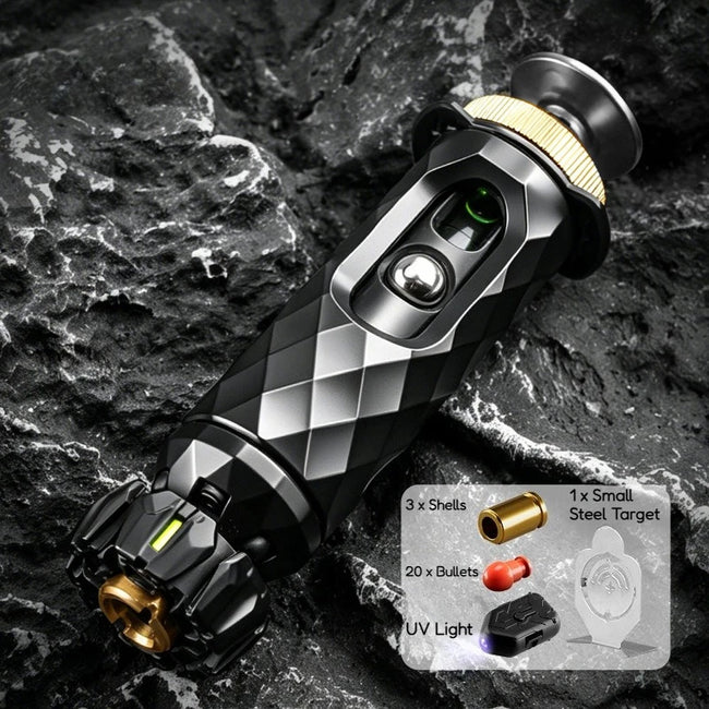 🔫 Kovinski Launcher Fidget Pistol Set – mehanska antistresna igrača