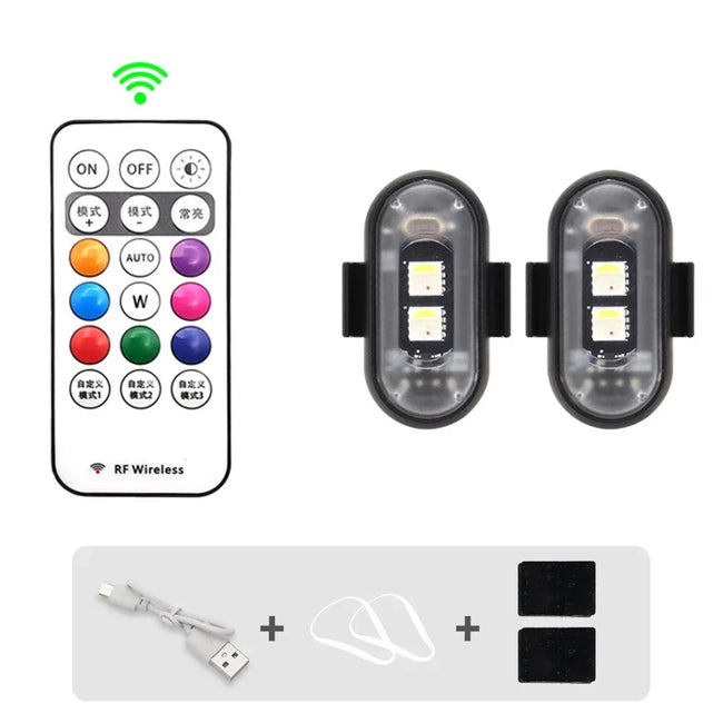 Brezžična LED opozorilna utripalka 1–6 kosov z USB polnjenjem – fotografija izdelka