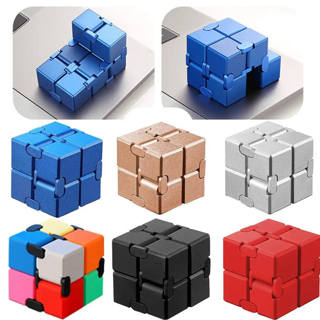 🧊 Kovinski Infinity Fidget Cube – antistresna igrača