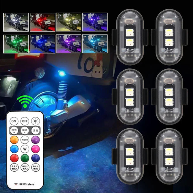 Brezžična LED opozorilna utripalka 1–6 kosov z USB polnjenjem – fotografija izdelka