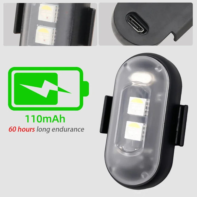 Brezžična LED opozorilna utripalka 1–6 kosov z USB polnjenjem – fotografija izdelka