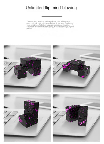 🔄 Kovinski Infinity Magic Cube – mehanska fidget igrača
